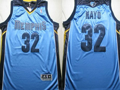 Memphis Grizzlies 32 O.J. Mayo Light Blue Authentic Jersey