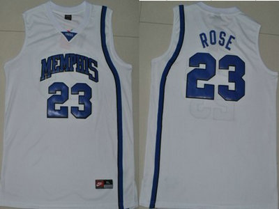 Memphis Tigers 23 Derrick Rose White College Basketball Jersey