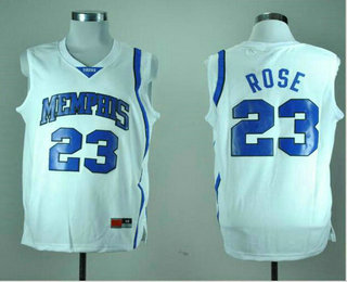 Memphis Tigers #23 Derrick Rose White Jersey