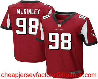 Men's 2017 NFL Draft Atlanta Falcons #98 Takkarist McKinley Red Team Color Stitched NFL Nike Elite Jersey