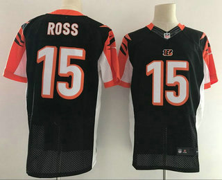 Men's 2017 NFL Draft Cincinnati Bengals #15 John Ross Black Alternate Stitched NFL Nike Elite Jersey