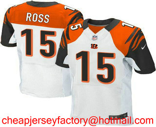Men's 2017 NFL Draft Cincinnati Bengals #15 John Ross White Road Stitched NFL Nike Elite Jersey