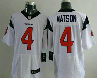 Men's 2017 NFL Draft Houston Texans #4 Deshaun Watson White Road Stitched NFL Nike Elite Jersey