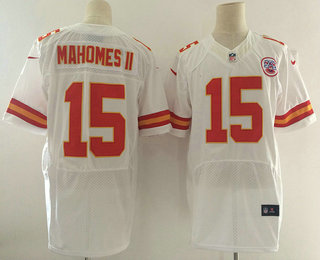 Men's 2017 NFL Draft Kansas City Chiefs #15 Patrick Mahomes II White Road Stitched NFL Nike Elite Jersey
