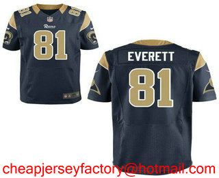 Men's 2017 NFL Draft Los Angeles Rams #81 Gerald Everett Navy Blue Team Color Stitched NFL Nike Elite Jersey