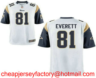 Men's 2017 NFL Draft Los Angeles Rams #81 Gerald Everett White Road Stitched NFL Nike Elite Jersey