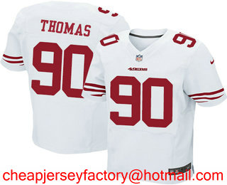 Men's 2017 NFL Draft San Francisco 49ers #90 Solomon Thomas White Road Stitched NFL Nike Elite Jersey