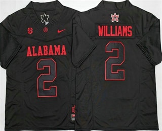 Men's Alabama Crimson Tide #2 Ryan Williams Limited Black Stranger Things Stuck In The Upside Down Football Jersey