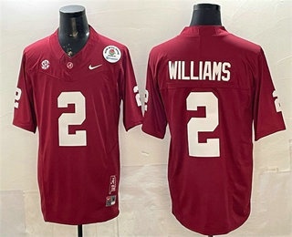 Men's Alabama Crimson Tide #2 Ryan Williams Limited Red FUSE College Football Jersey