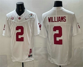 Men's Alabama Crimson Tide #2 Ryan Williams Limited White FUSE College Football Jersey