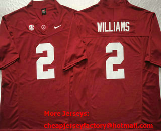 Men's Alabama Crimson Tide #2 Ryan Williams Red FUSE College Stitched Jersey
