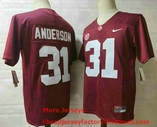 Men's Alabama Crimson Tide #31 Will Anderson Jr Limited Red College Football Jersey