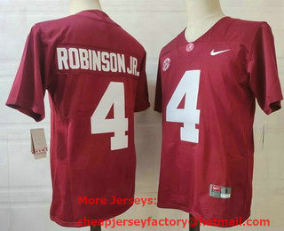 Men's Alabama Crimson Tide #4 Brian Robinson Jr Limited Red College Football Jersey
