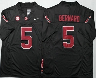 Men's Alabama Crimson Tide #5 Germie Bernard Limited Black FUSE College Football Jersey