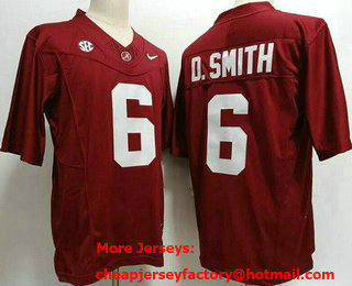 Men's Alabama Crimson Tide #6 DeVonta Smith Limited Red FUSE College Football Jersey
