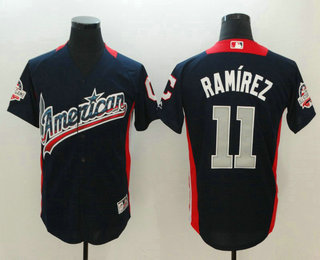 Men's American League Cleveland Indians #11 Jose Ramirez Navy Blue 2018 MLB All-Star Game Home Run Derby Player Jersey