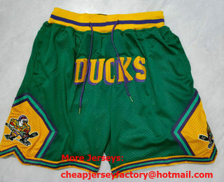 Men's Anaheim Ducks Green Just Don Shorts