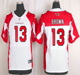 Men's Arizona Cardinals #13 Jaron Brown White Road NFL Nike Elite Jersey