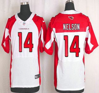 Men's Arizona Cardinals #14 J. J. Nelson White Road NFL Nike Elite Jersey