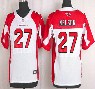 Men's Arizona Cardinals #27 Robert Nelson White Road NFL Nike Elite Jersey