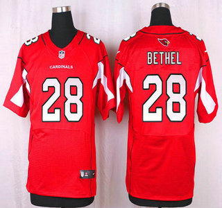 Men's Arizona Cardinals #28 Justin Bethel Red Team Color NFL Nike Elite Jersey