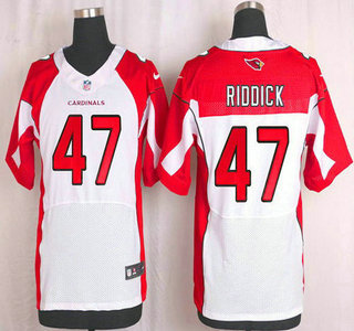 Men's Arizona Cardinals #47 Shaq Riddick White Road NFL Nike Elite Jersey
