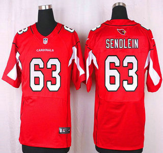 Men's Arizona Cardinals #63 Lyle Sendlein Red Team Color NFL Nike Elite Jersey