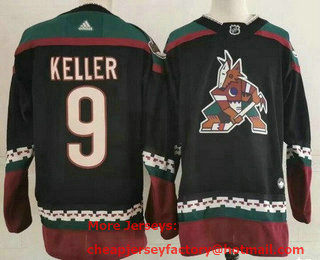 Men's Arizona Coyotes #9 Clayton Keller Black Alternate Authentic Jersey