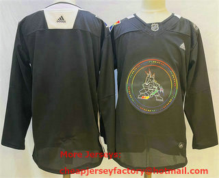Men's Arizona Coyotes Blank 2022 Black Pride Night Stitched Jersey