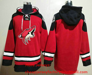 Men's Arizona Coyotes Blank Red Ageless Must Have Lace Up Pullover Hoodie