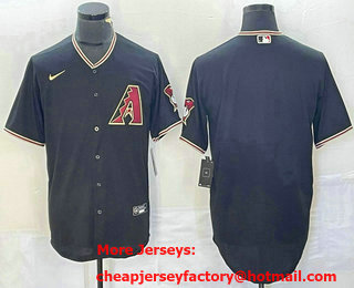 Men's Arizona Diamondback Blank Black With Patch Stitched MLB Cool Base Jersey