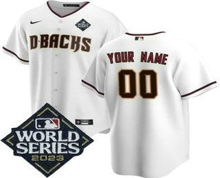 Men's Arizona Diamondbacks Customized White 2023 World Series Cool Base Jersey