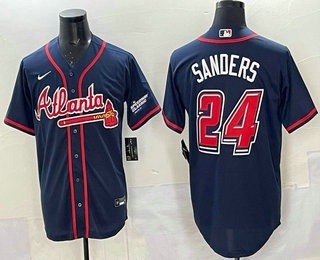 Men's Atlanta Braves #24 Deion Sanders Navy 2025 Speedway Classic Limited Jersey