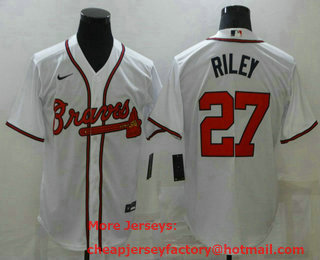 Men's Atlanta Braves #27 Austin Riley White Stitched MLB Cool Base Nike Jersey