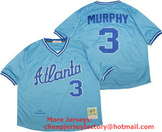 Men's Atlanta Braves #3 Dale Murphy Light Blue 1982 Mitchell & Ness Throwback Jersey