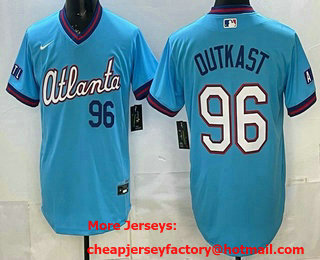 Men's Atlanta Braves #96 Outkast Light Blue 2026 City Connect Stadium Jersey