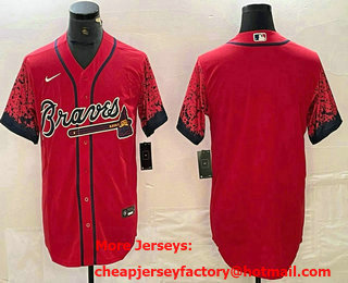 Men's Atlanta Braves Blank Red 2021 City Connect Stitched Cool Base Nike Jersey