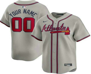 Men's Atlanta Braves Customized Gray Limited Jersey