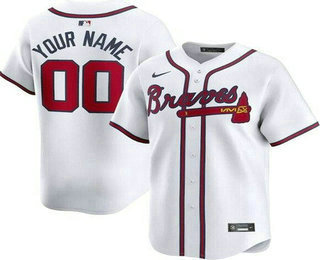 Men's Atlanta Braves Customized White Limited Jersey