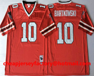 Men's Atlanta Falcons #10 Steve Bartkowski Red Mitchell & Ness Throwback Football Jersey