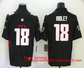 Men's Atlanta Falcons #18 Calvin Ridley Black 2020 NEW Vapor Untouchable Stitched NFL Nike Limited Jersey