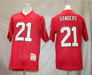 Men's Atlanta Falcons #21 Deion Sanders Mitchell & Ness Retired Player Replica Jersey -Red
