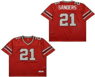 Men's Atlanta Falcons #21 Deion Sanders Red 1989 Throwback Jersey