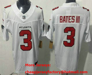 Men's Atlanta Falcons #3 Jessie Bates III Limited White FUSE Vapor Jersey