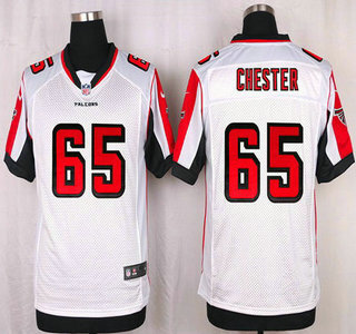 Men's Atlanta Falcons #65 Chris Chester White Road NFL Nike Elite Jersey