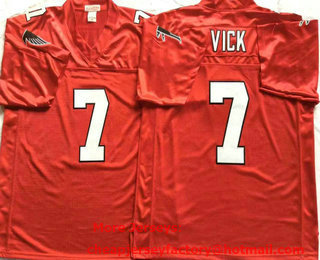 Men's Atlanta Falcons #7 Michael Vick Red Throwback Jersey