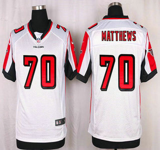 Men's Atlanta Falcons #70 Jake Matthews White Road NFL Nike Elite Jersey