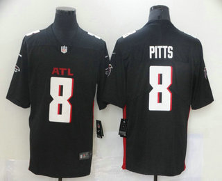 Men's Atlanta Falcons #8 Kyle Pitts 2021 Black Vapor Untouchable Limited Stitched Jersey