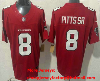 Men's Atlanta Falcons #8 Kyle Pitts Sr Limited Red FUSE Vapor Jersey