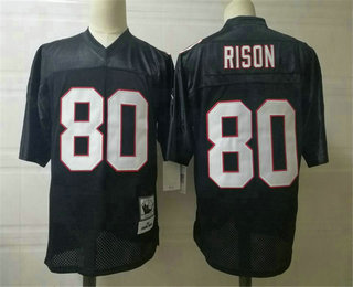 Men's Atlanta Falcons #80 Andre Rison Black Mitchell & Ness Throwback Football Jersey